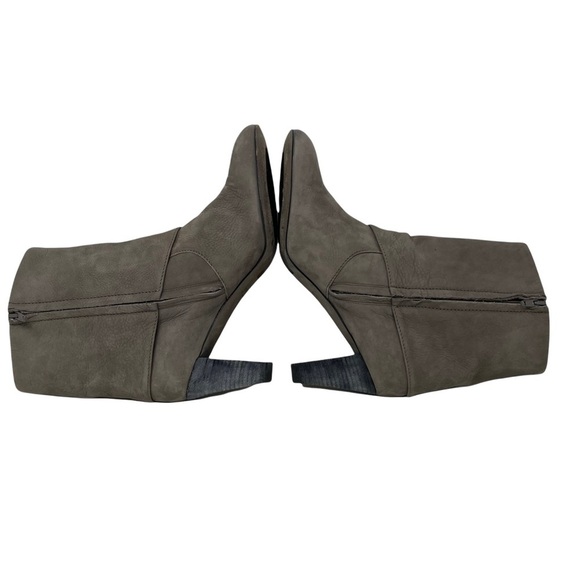 Theory Gray Nubuck Leather Ankle Zip Booties Size 40 US 10 - Picture 6 of 13